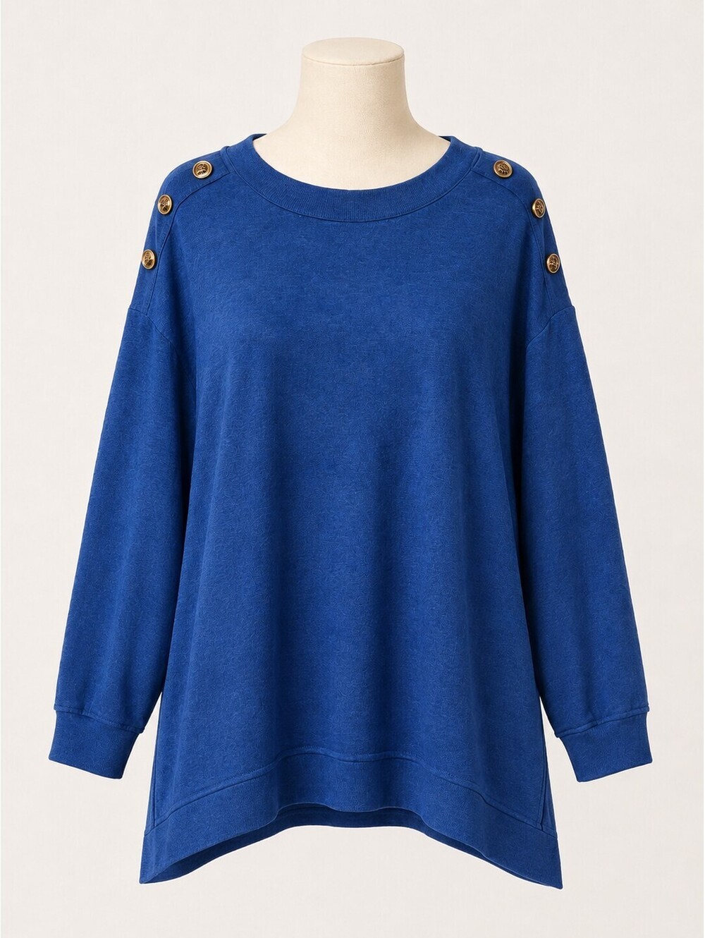 The Sweatshirt Project Size Large Blue Sweatshirt With Button Accents Cozy...